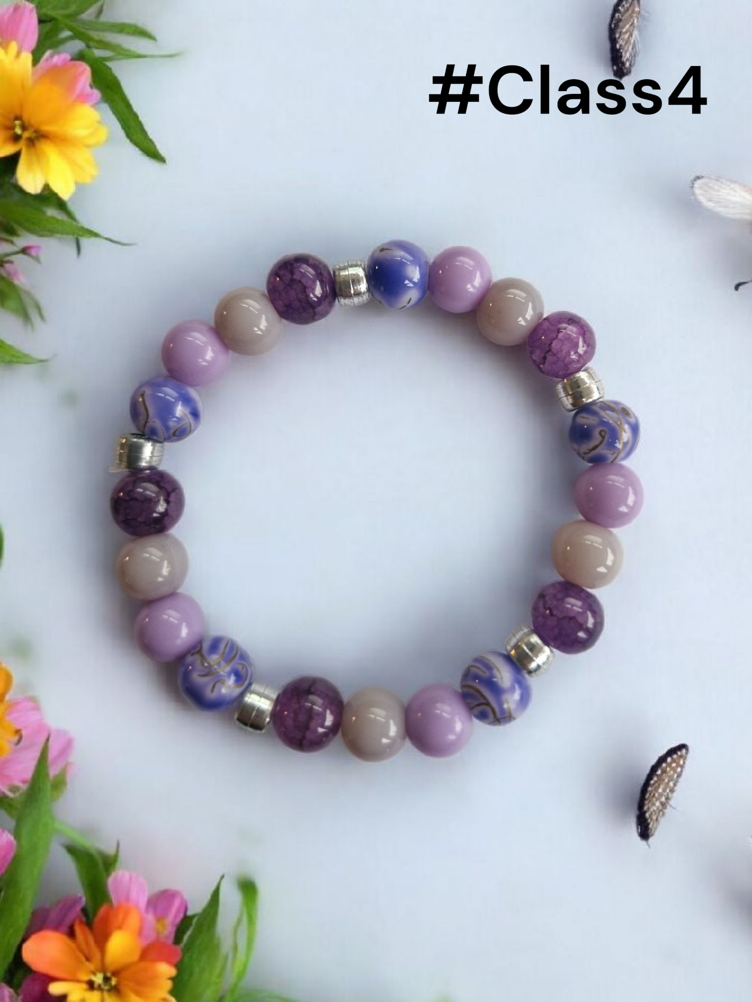 Purple Pearl Marble Bracelet