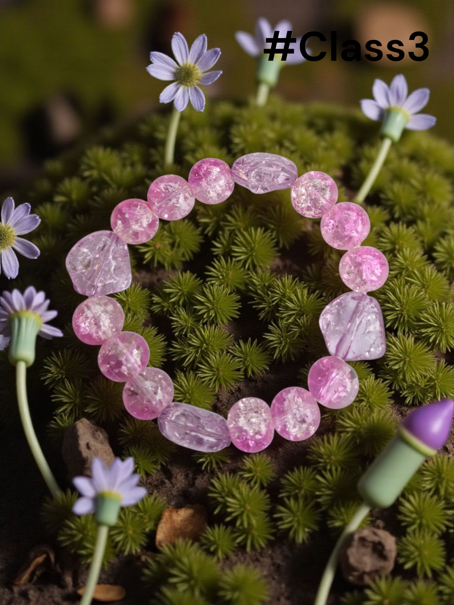 Pink Stone Marble Effect Bracelet