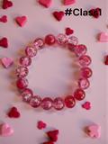 Cherry red marble effect bracelet